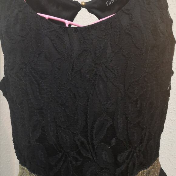 Fab'rik Black Keyhole Silk Maxi Dress M Boho Minimalist Retrogirl Glam Party - Picture 4 of 7